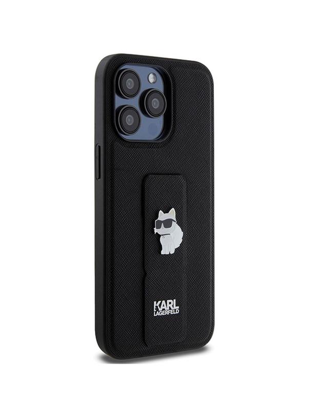 KARL LAGERFELD futerał do IPHONE 13 Pro Max KLHCP13XGSACHPK (Gripstand Saffiano choupette PIN) czarny