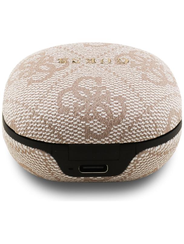 Słuchawki bezprzewodowe douszne Guess TWS ENC 4G Classic Metal Logo różowe