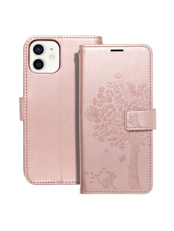 Kabura MEZZO Book do IPHONE 12 / 12 PRO drzewo złoty róż