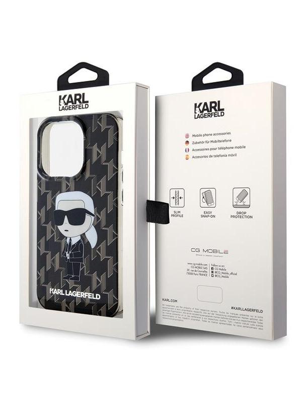 KARL LAGERFELD futerał do IPHONE 15 Pro KLHCP15LHNKMKLK (Ikonik Monogram) czarny
