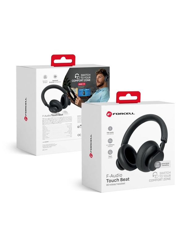 Słuchawki bezprzewodowe nauszne Forcell F-Audio Touch Beat ANC czarne