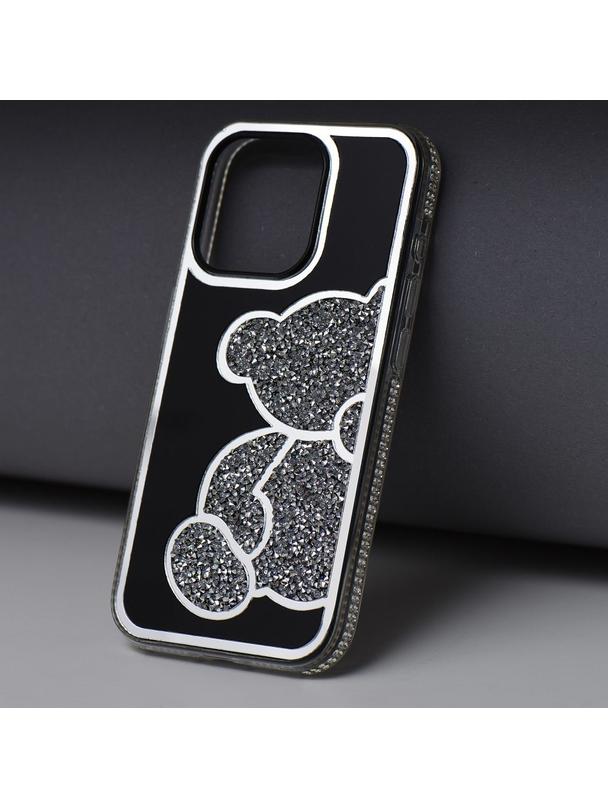 Futerał TEDDY BEAR do IPHONE 15 Pro Max srebrny