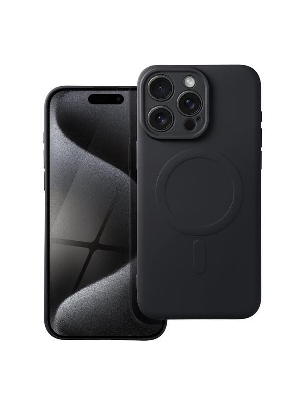 Futerał SILICONE MAG COVER kompatybilny z MagSafe do IPHONE 15 Pro Max czarny