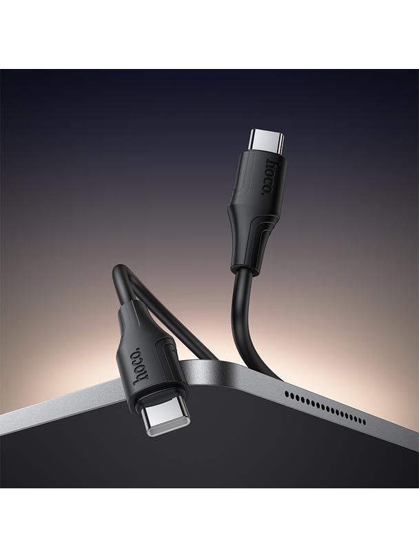 Kabel USB C do USB C Hoco 3A 60W Silikonowy 1 m X124 czarny