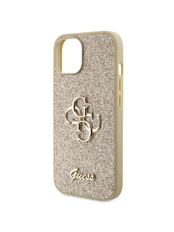 GUESS futerał do IPHONE 15 GUHCP15SHG4SGD (Fixed Glitter Big 4G) złoty