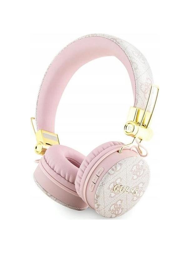 Słuchawki bezprzewodowe nauszne Guess Metal Logo GUBH704GEMP różowe