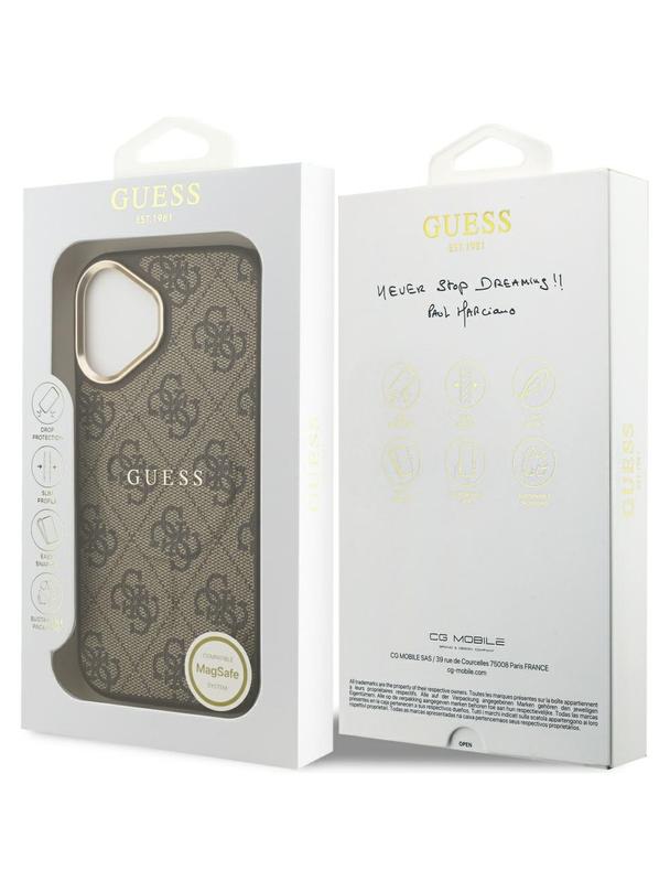 GUESS futerał do IPHONE 17 kompatybilny z MagSafe GUHMP17SP4MSEGCW (PU 4G W/ Classic) brązowy