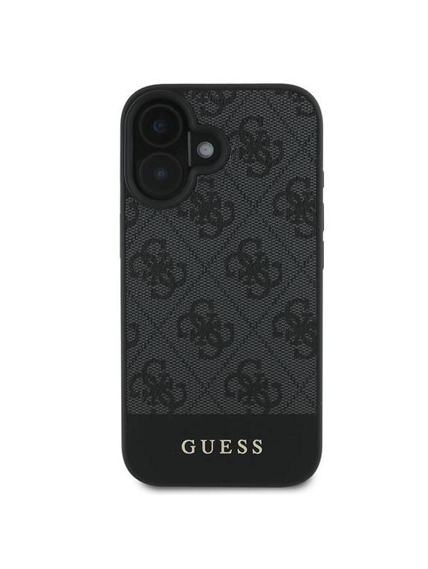 GUESS futerał do IPHONE 16 GUHCP16SG4GLGR (PC/TPU 4G PU Bottom Stripe) szary