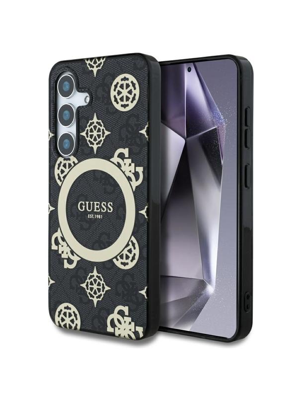 GUESS futerał do SAMSUNG S25 GUHMS25SH4PYEEK (Magnetic IML Peony on 4G Background) czarny
