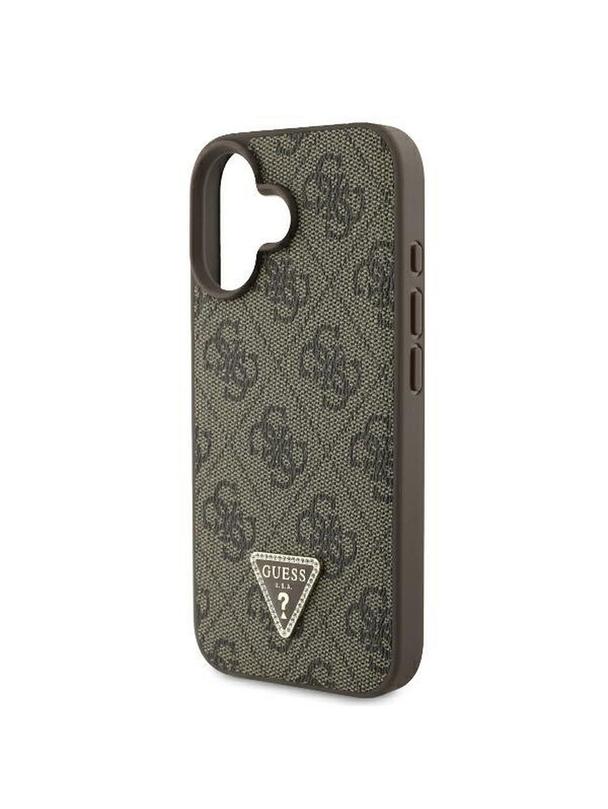 GUESS futerał do IPHONE 16 GUHCP16SP4TDPW (PU Leather 4G Triangle Strass) brązowy