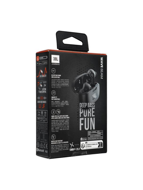 Słuchawki bezprzewodowe douszne JBL IP54 IPX2 Wave Beam czarne