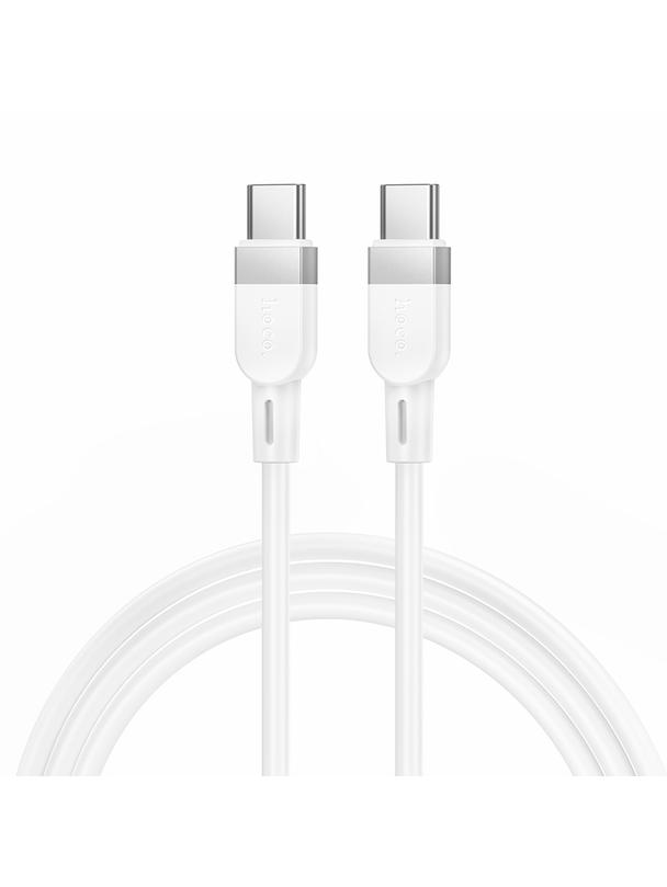 Kabel USB C do USB C Hoco 3A 60W Silikonowy 1 m X109 biały