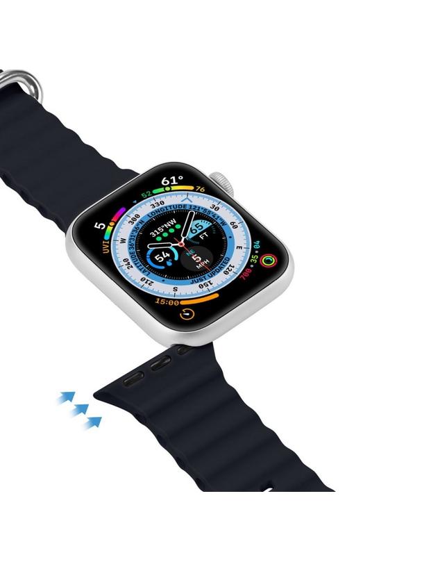 DUX DUCIS pasek OCEAN WAVE silikonowy do Apple Watch 42 / 44 / 45 mm grafitowy