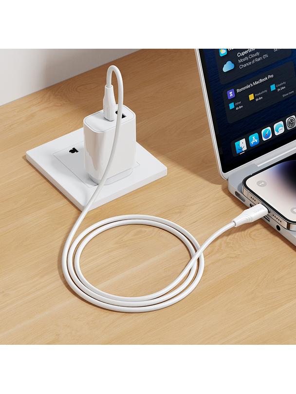 Kabel USB C do Lightning Hoco 27W silikonowy 1 m X124 biały