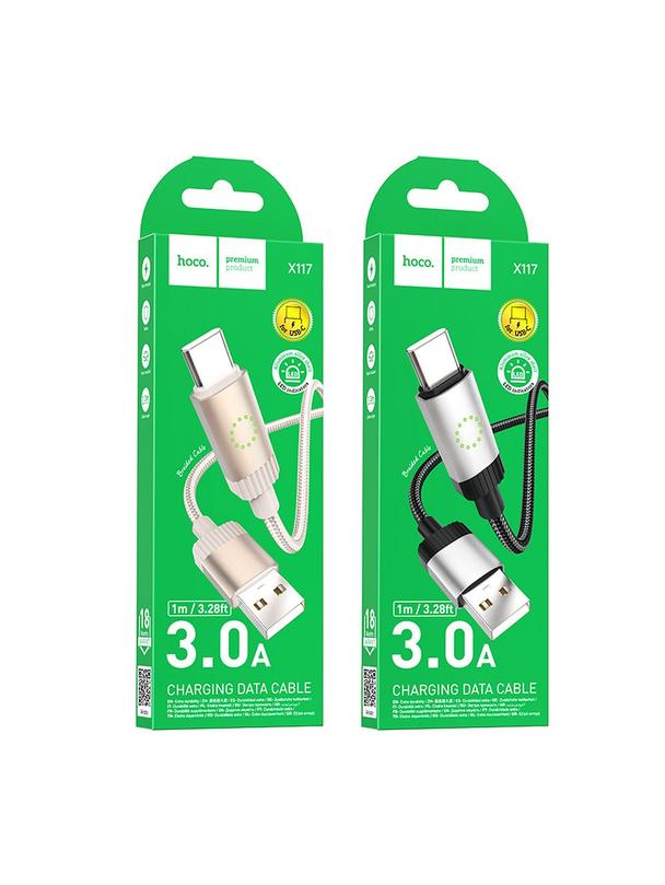 Kabel USB A do USB C Hoco 3A 1 m X117 złoty