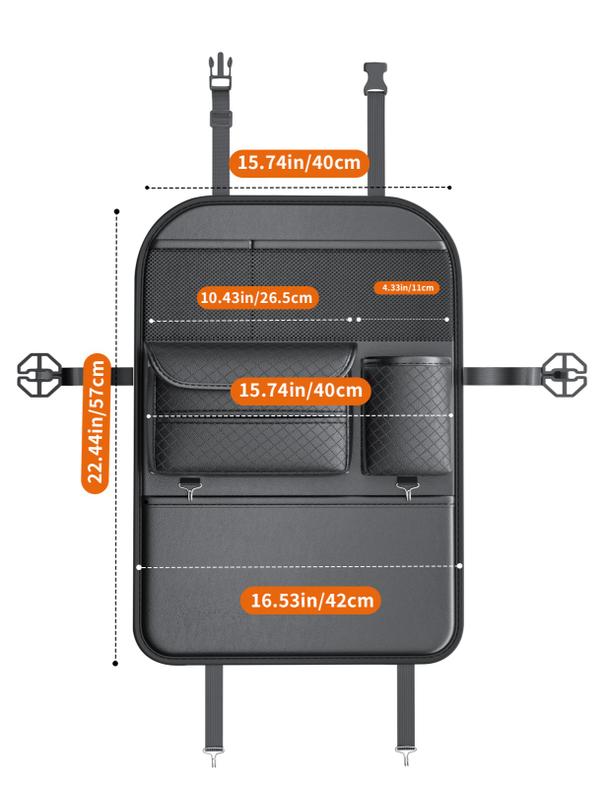 Organizer samochodowy na fotele przednie z przegródkami D03 czarny