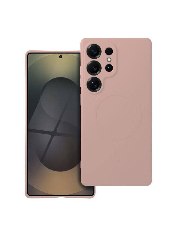 Futerał SILICONE MAG COVER kompatybilny z MagSafe do SAMSUNG S25 Ultra różowy