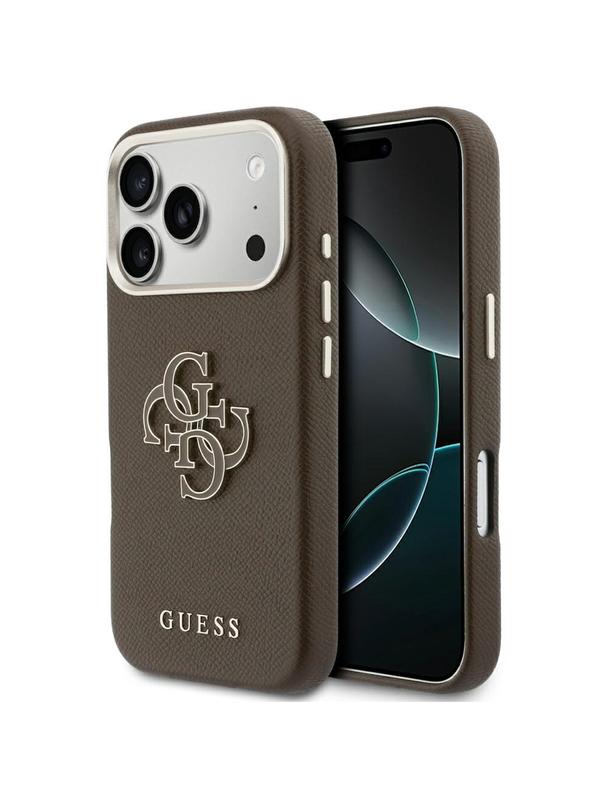GUESS futerał do IPHONE 17 Pro GUHCP17L5PS4RGGW (PU FW Resin Logo) brązowy