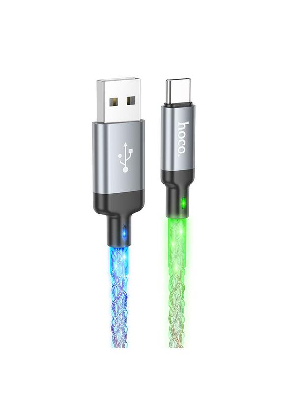 Kabel USB A do USB C Hoco 3A 1 m U112 szary