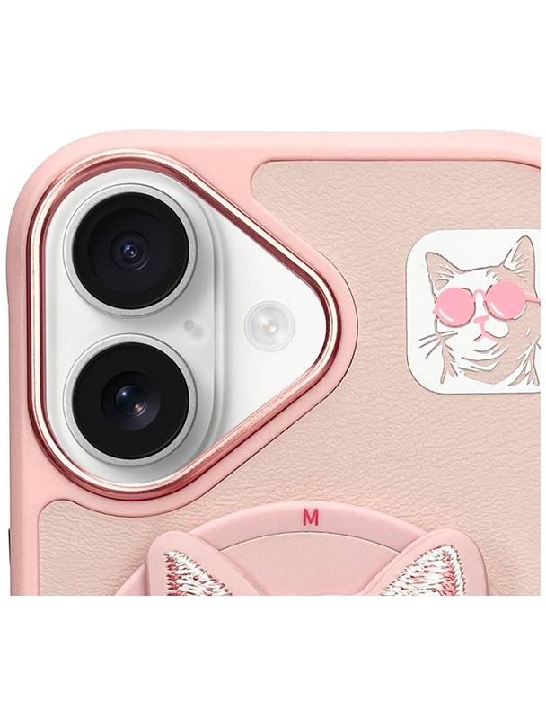 NIMMY futerał GLASSES COOL CAT kompatybilny z MagSafe do IPHONE 16 różowy