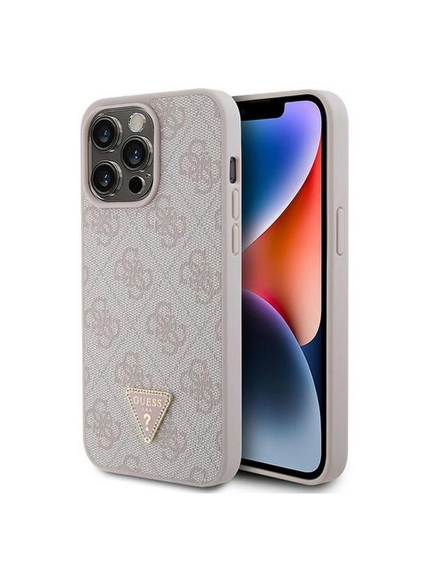 GUESS futerał do IPHONE 15 Pro Max GUHCP15XP4TDPP (PU Leather 4G Triangle Strass) różowy