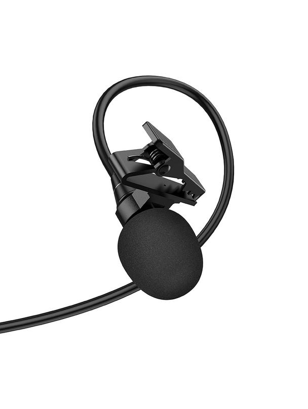 EOL Mikrofon krawatowy przewodowy Jack 3,5mm Hoco 2 m L14 czarny