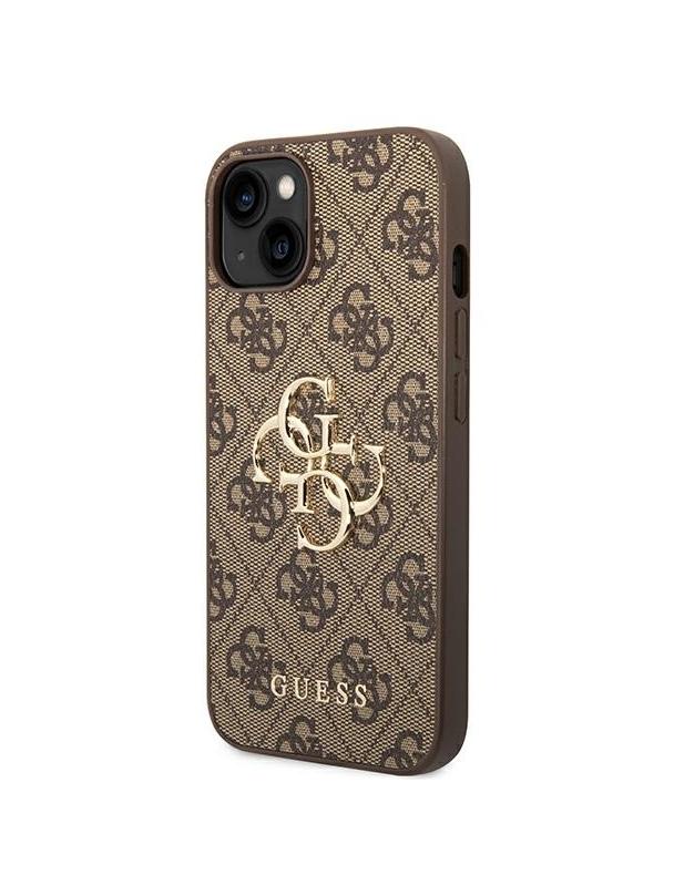 GUESS futerał do IPHONE 13 / 14 / 15 GUHCP14S4GMGBR (4G Big Metal Logo) brązowy
