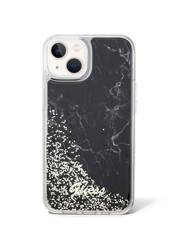 GUESS futerał do IPHONE 13 / 14 / 15 GUHCP14SLCSGSGK (Liquid Glitter Marble) czarny