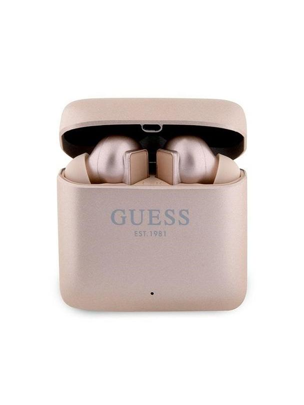 GUESS słuchawki bezprzewodowe bluetooth TWS + stacja dokująca GUTWSSU20ALEGP (Printed Logo) złoty róż