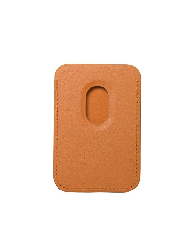 Portfel magnetyczny na karty LEATHER MAG WALLET kompatybilny z MagSafe  pomarańczowy