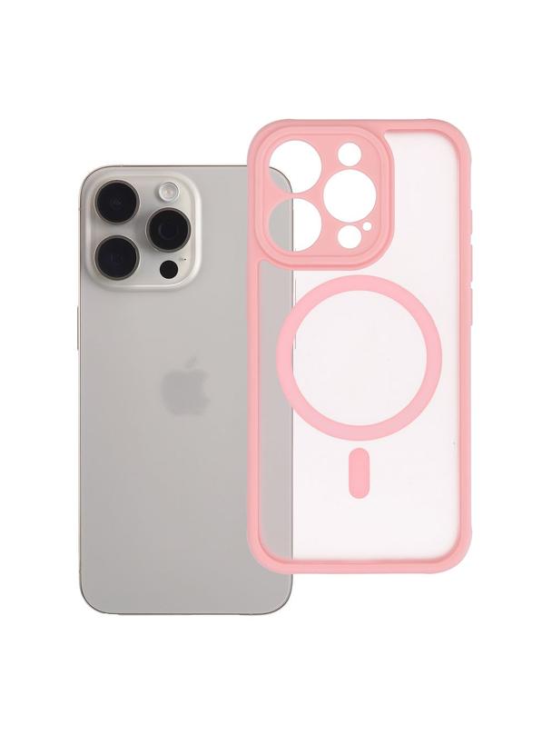 Futerał do iPhone 15 PRO Full Matte Mag Cover zgodny z MagSafe jasnoróżowy