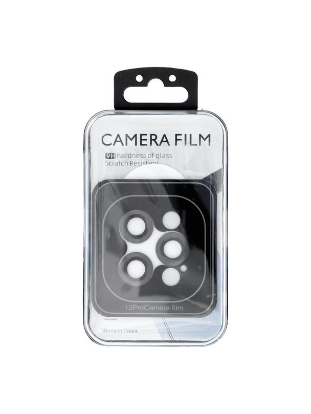 Osłona aparatu PROTECTOR 9H + aplikator do IPHONE 12 PRO czarna