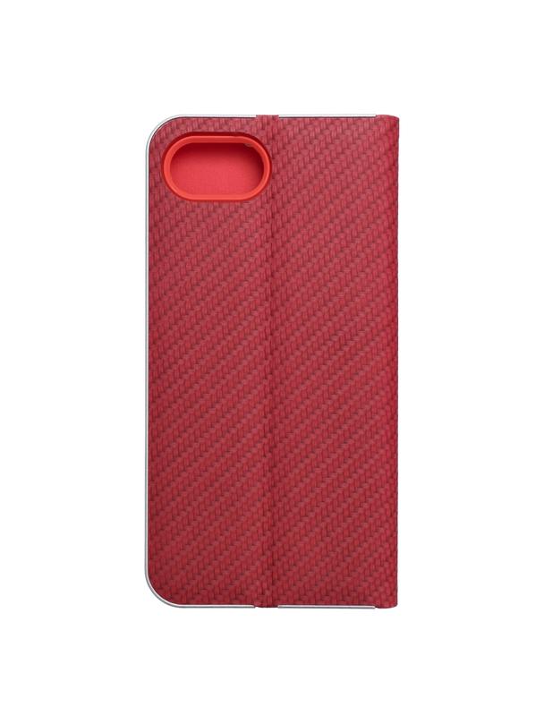 Kabura LUNA Book Carbon do IPHONE 16e (SE 4 2025) czerwony