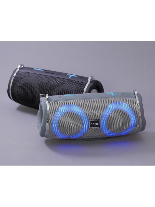 Głośnik bluetooth LED 2 x 5W 2h Hoco HC12 szary
