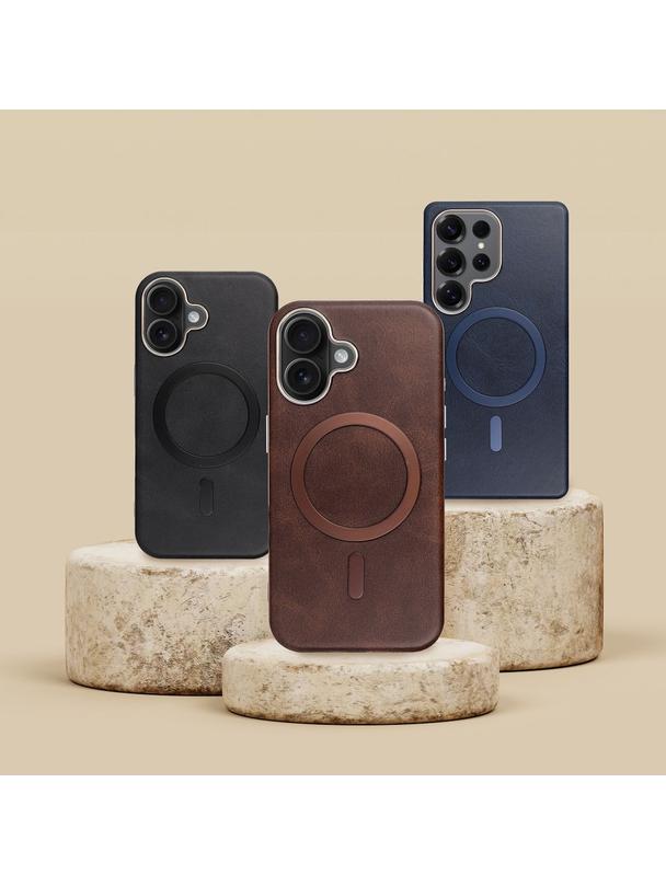 Futerał GENTLEMAN MAG COVER kompatybilny z MagSafe do IPHONE 15 PRO MAX brązowy