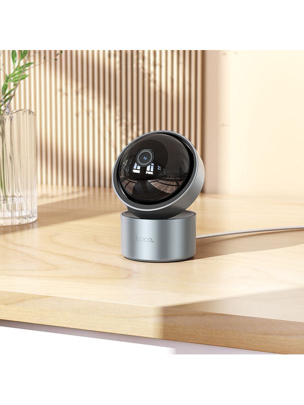 Kamera wewnętrzna Hoco regulowana w dwóch płaszczyznach 3MP Full HD D5 srebrna