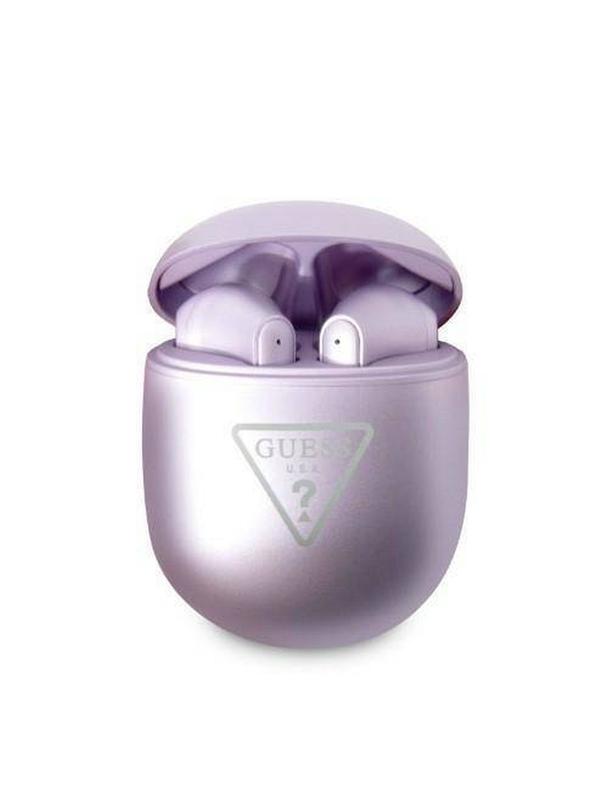GUESS słuchawki bezprzewodowe bluetooth TWS + stacja dokująca GUTWST82TRU (Triangle Logo) fioletowe