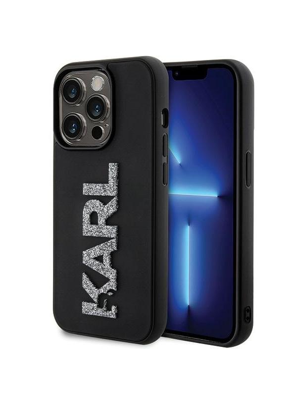 KARL LAGERFELD futerał do IPHONE 15 Pro KLHCP15L3DMBKCK (3D Logo Glitter) czarny