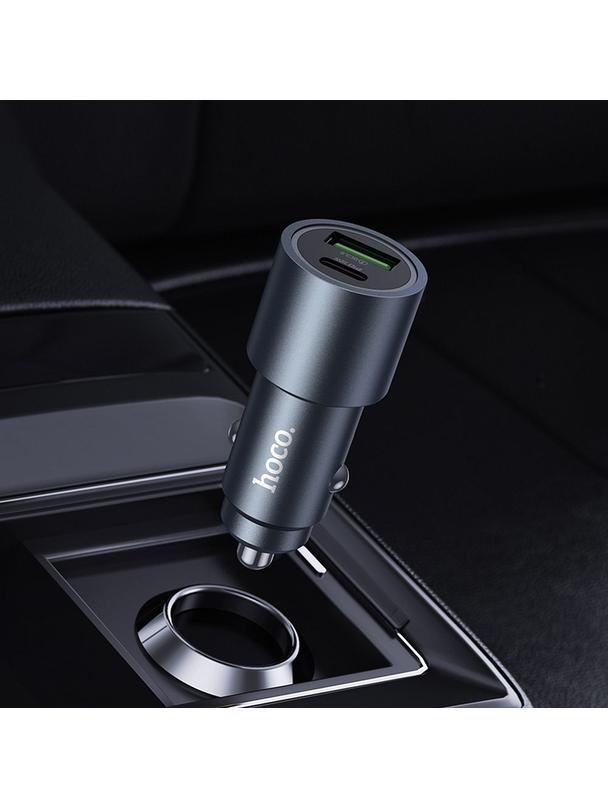 Ładowarka samochodowa Hoco USB A + USB C QC3.0 PD 48W Z60 czarna