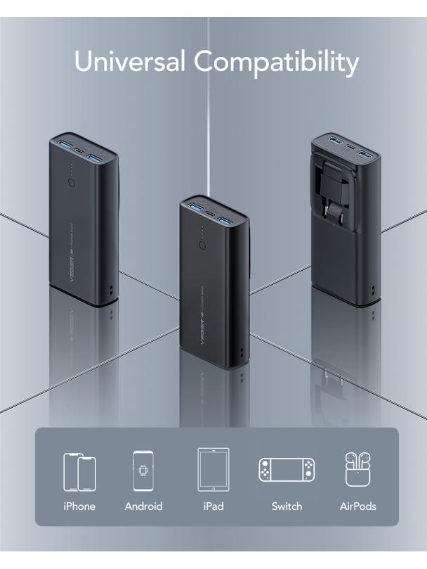 Powerbank Veger ACE100 (W1146) PD QC3.0 20W 10000 mAh czarny