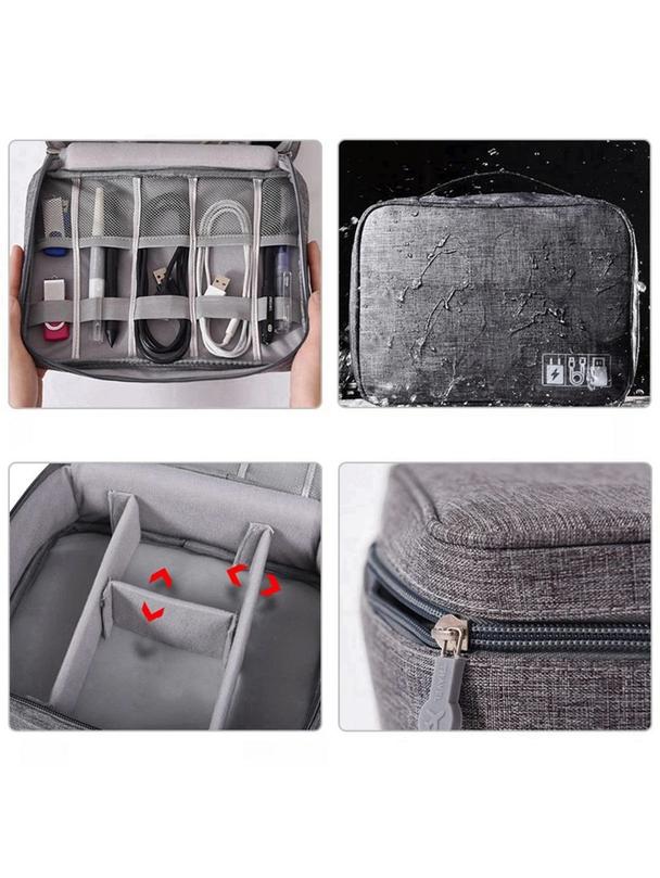 Organizer podróżny z przegródkami z uchwytem R-K-1080 szary