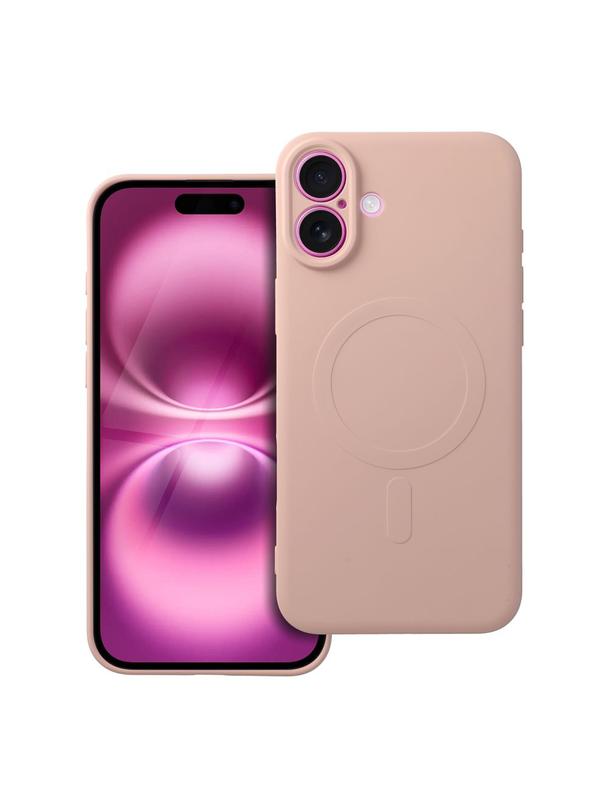 Futerał SILICONE MAG COVER kompatybilny z MagSafe do IPHONE 16 Plus różowy