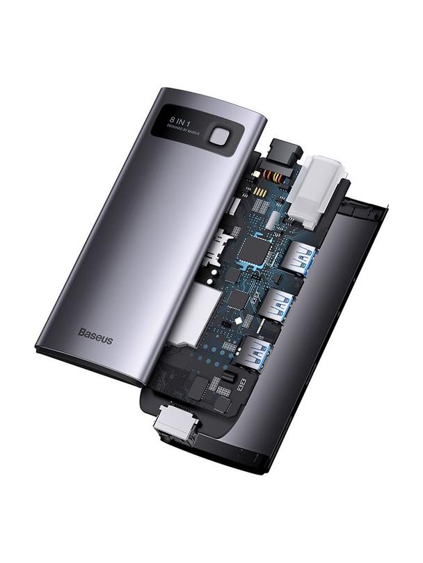 BASEUS adapter HUB 8w1 Typ C WKWG080113/BS-OH101 0,15 m szary