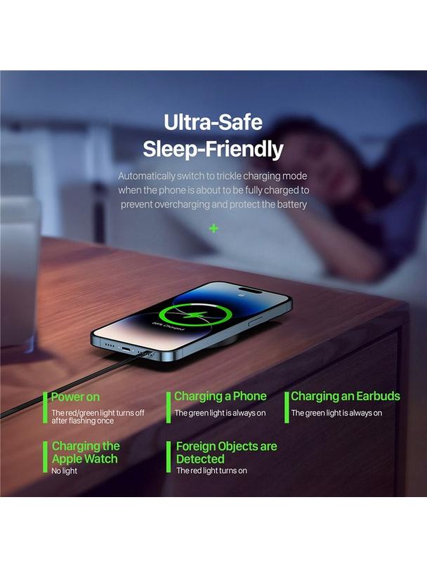 DUZZONA W13 - ładowarka indukcyjna kompatybilna z MagSafe 15W czarna