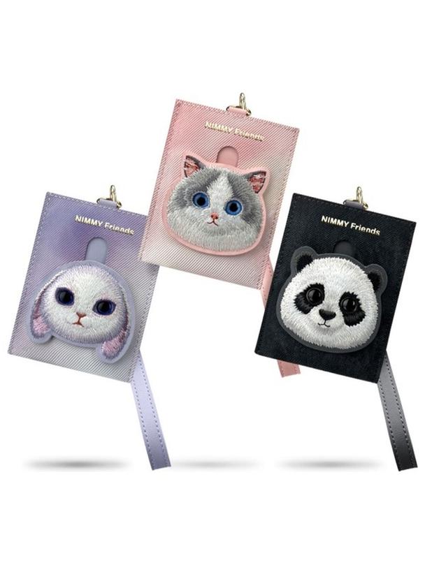 NIMMY portfel na karty BIG EYED PET 2.0 Panda czarny