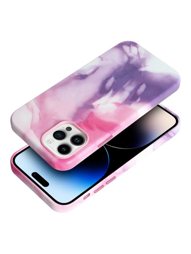 Futerał LEATHER MAG COVER kompatybilny z MagSafe do IPHONE 12 Pro purple splash