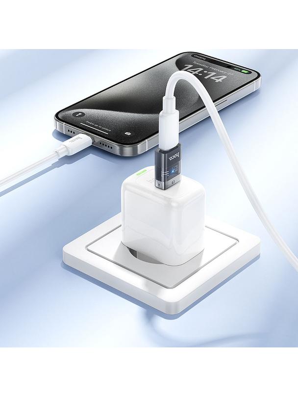 Adapter USB A do USB C Hoco UA36C transparentny czarny