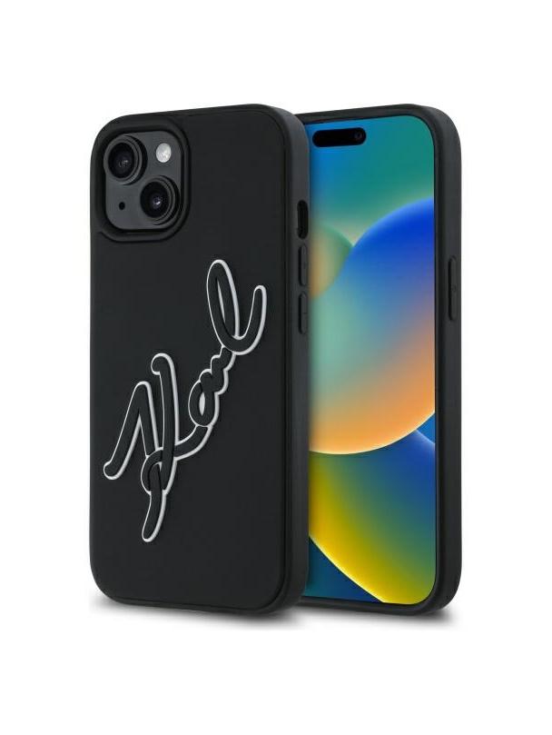 KARL LAGERFELD futerał do IPHONE 15 KLHCP15S3DRKSDLK (3D Rubber Signature) black