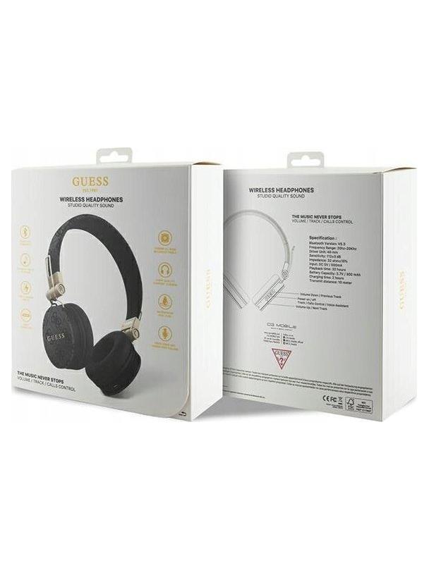 Słuchawki bezprzewodowe nauszne Guess Metal Logo GUBH704GEMK czarne