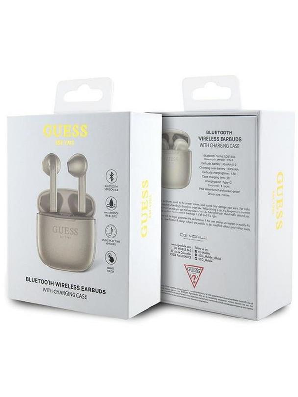 GUESS słuchawki bezprzewodowe bluetooth TWS + stacja dokująca GUTWST26PSD (Classic EST Logo) złote